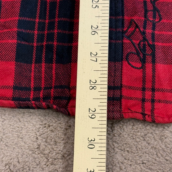 Vintage Clench Flannel Shirt Mens Large Embroidered Lumberjack Snaps Western 2XL - Picture 6 of 12